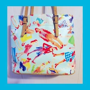 Sydney Love Vintage Retro Fashion Illustrations Print Shoulder Handbag Purse